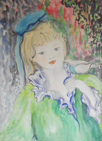 jeune fille et l' oiseau