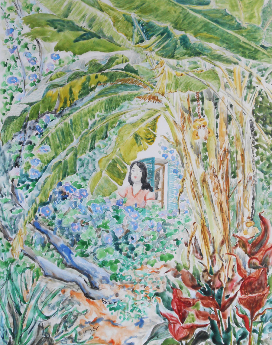 Lucia dans le jardin