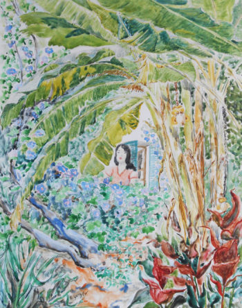 Lucia dans le jardin